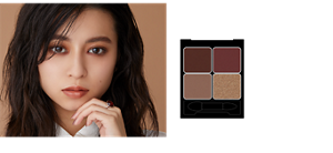 ◆使用色系 （由眼影盒左上開始依順時針方向） ①SG609 ②M115 ③P215 ④M114 ※妝效示意圖