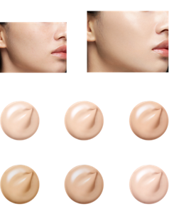 Before After 自然水潤光澤妝感 妝效示意圖(01) 00 01 02 03 04 00P