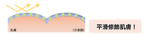 高密著持妝凝露 月色珠光 皮脂固定粉體 微粒子遮瑕粉體 肌膚 〈示意圖〉 平滑修飾肌膚！
