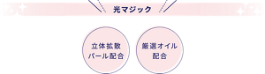 光マジック 立体拡散パール配合 厳選オイル配合