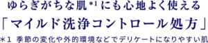ゆらぎがちな肌*1にも心地よく使える「マイルド洗浄コントロール処方」＊1 季節の変化や外的環境などでデリケートになりやすい肌。