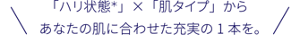 「ハリ状態＊」×「肌タイプ」から あなたの肌に合わせた充実の1本を。