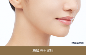 妝效示意圖　粉底液＋輕透柔光蜜粉