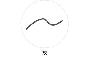 自轉式眉筆(灰)的色彩、筆觸示意圖