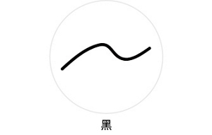 自轉式眉筆(黑)的色彩、筆觸示意圖