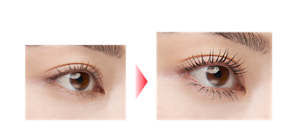 素まつ毛 Before ラッシュマキシマイザー　ロングアップ+ラッシュバースト BK-1 仕上がりイメージ