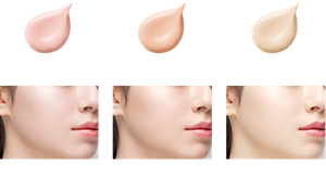 01 フェアピンク 02 フレッシュアプリコット 05 フレンチアイボリー 仕上がりイメージ