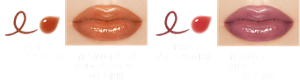 EX-1 オレンジブラウン系 仕上がりイメージ ※リップモンスター 04 と併用 EX-2 ディープレッド系 仕上がりイメージ ※リップモンスター 12 と併用