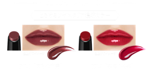 COLOR VARIATION とろけるツヤ×クリア濃密カラー EX-1【哀愁の亡霊】 EX-2【悪魔の快楽】 仕上がりイメージ