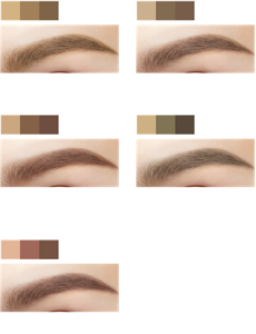 EX-4 ライトブラウン系 黄みのある明るい茶系の髪色に。合わせやすい自然なライトブラウン EX-5 ブラウン系 濃いめのブラウン～黒い髪色に。ほんのり引き締めブラウン EX-6 レッドブラウン 赤みブラウン～暗めブラウンの髪色に。エッジのきいたモードなレッドブラウン EX-7 オリーブグレー アッシュ系ブラウン～黒い髪色に。スタイリッシュな抜け感オリーブグレー EX-8 ブラウンピンク系 赤みブラウンの髪色や黒髪にもおすすめ 抜け感ブラウンピンク 仕上がりイメージ