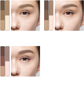 EX-4 ライトブラウン系 × ウォームコントゥア EX-5 ブラウン系 × クールコントゥア EX-8 ブラウンピンク系 × 透明感コントゥア 仕上がりイメージ