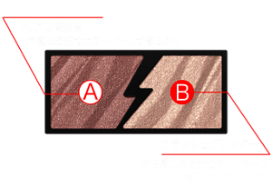 A エレクトリカルカラー クリアな高発色 ツヤ感と繊細なカラーパールがきらめく B フラッシュグリッター 存在感のある大粒グリッターの 贅沢でまばゆい輝き