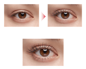 素まつ毛 ラッシュマキシマイザーHP2.0使用 ラッシュマキシマイザーHP2.0 + カールアウェイキングマスカラ（BK-1）使用 仕上がりイメージ