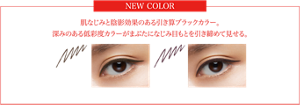 NEW COLOR 肌なじみと陰影効果のある引き算ブラックカラー。深みのある低彩度カラーがまぶたになじみ目もとを引き締めて見せる。 GY-4 ディープグレージュ BR-6 モーブブラウン 仕上がりイメージ