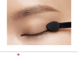 STEP 2 チップの太い方にⒷをとり、アイホールに重ねます。