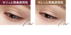 キリっと飛鳥使用色 BK-1 漆黒ブラック タレっと飛鳥使用色 BR-2 ビターブラウン ※仕上がりイメージ