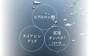 ヒアルロン酸 ナイアシン アミド 真珠 タンパク※ ※加水分解 コンキオリンタンパク