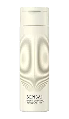 Smoothing Shampoo in einer beigen Flasche mit goldenen Akzenten und Klappverschluss  