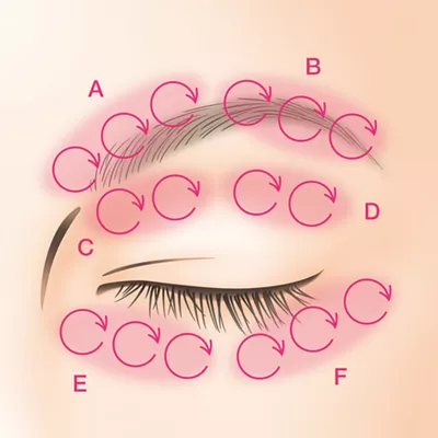 iIllustrazione del passaggio 1 dell'applicazione della Melty Rich Eye Cream