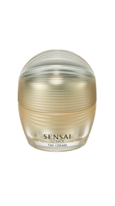 Ultimate The Cream: ein goldfarbener Glastiegel mit dezenten Rillen und einem goldfarbenem Schraubdeckel