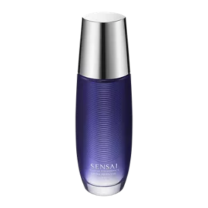 Cellular Performance Extra Intensive Lotion — tall blue glass bottle with horizontal ribbed texture and a silver screw-on cap