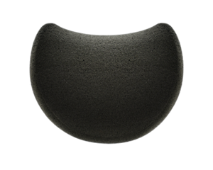 Biomimesis Veil Applicator : a moon-shaped black application sponge