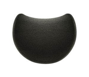 Biomimesis Veil Applicator : a moon-shaped black application sponge