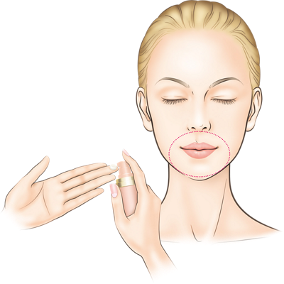 applicazione della fase 1 del Total Lip Treatment