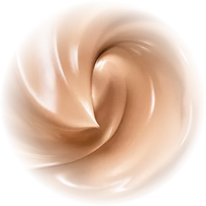Błyszcząca spirala kremowej konsystencji podkładu w odcieniu ciepłego beżu