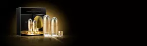Ultimate limited set with gold ribbed lotion & emulsion bottles and cream jar