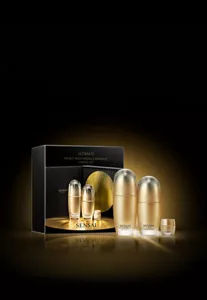 Ultimate limited set with gold ribbed lotion & emulsion bottles and cream jar