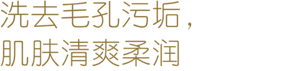 洗去毛孔污垢， 肌肤清爽柔润