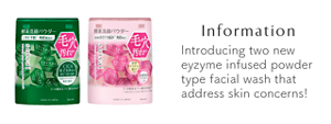 Information Introducing two new eyzyme infused powder type facial wash that address skin concerns!
