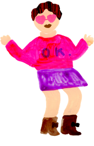 イラスト：ポイントを説明するキャラクター