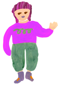 イラスト：ポイントを説明するキャラクター