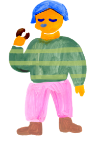 イラスト：ポイントを説明するキャラクター