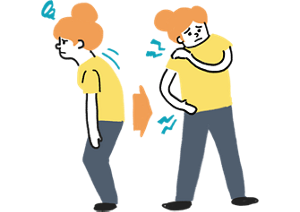 姿勢のクセによる体の不調のイメージ