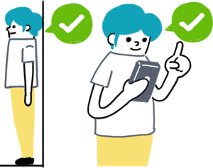 自分の体の状態をチェックしているイメージ