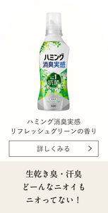 ハミング消臭実感 リフレッシュグリーンの香り 生乾き臭・汗臭どーんなニオイもニオってない！
