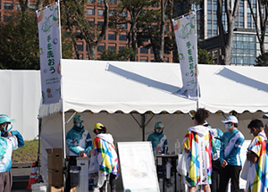 フィニッシュエリア設置のWOSHでの手洗い