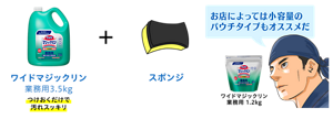 ワイドマジックリンとスポンジ