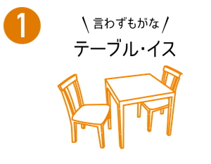 １　言わずもがな　テーブル・イス