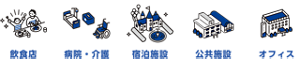 飲食店　病院・介護　宿泊施設　公共施設　オフィス