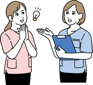 直接観察法のフィードバック方法における良い例のイラスト