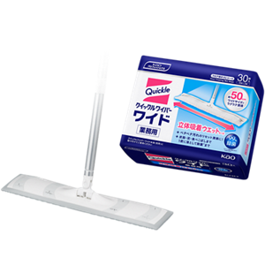 クイックルワイパー ワイド 立体吸着ウエットシート 業務用と、クイックルワイパー ワイド 業務用の製品画像