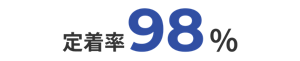 定着率98%