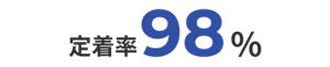 定着率98%