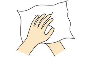 両手をペーパータオルで拭くイラスト