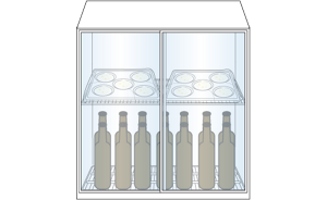盛り付けた食品を冷蔵庫で保管しているイラスト
