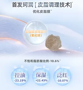 首发珂润 [ 皮脂调理技术]优化皮脂膜 皮脂膜调理因子 （氧化锌） 不饱和脂肪酸比例-10.6%